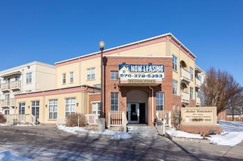 A building with a sign